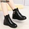 Winter Women Boots Fashion Warm Female Boots Chunky Heels Comfortable Short Bare Boot Winter Boots Woman
