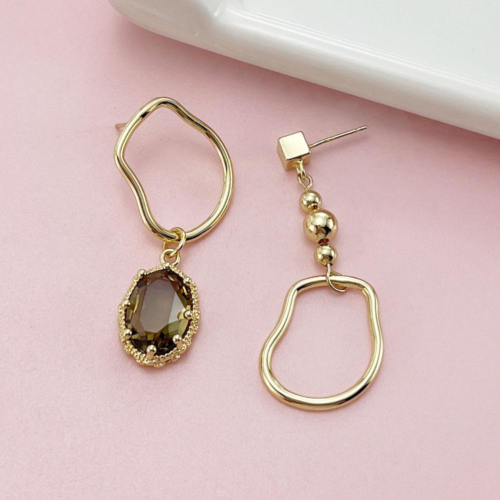 SIMJOO Стильный асимметричный комплект из ожерелья и серег