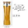 Ken's Kitchen Pasta Storage Jars - Glass Pasta Jar with Bamboo Lid, Airtight Dry Food Storage Kitchen Canister for Spaghetti, Macaroni, Noodles, 68