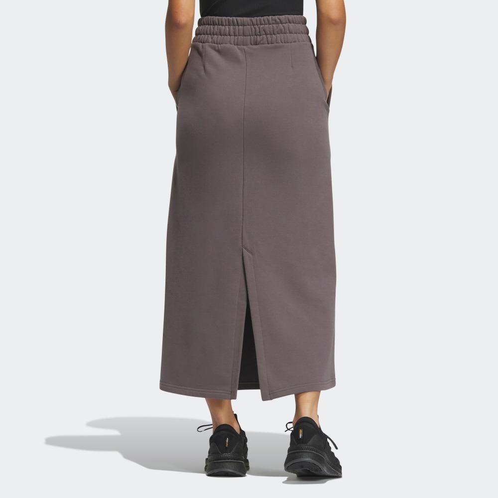 Adidas Solid Logo Sport Casual Maxi Skirt Women Bottoms Charcoal-Grey IM8855