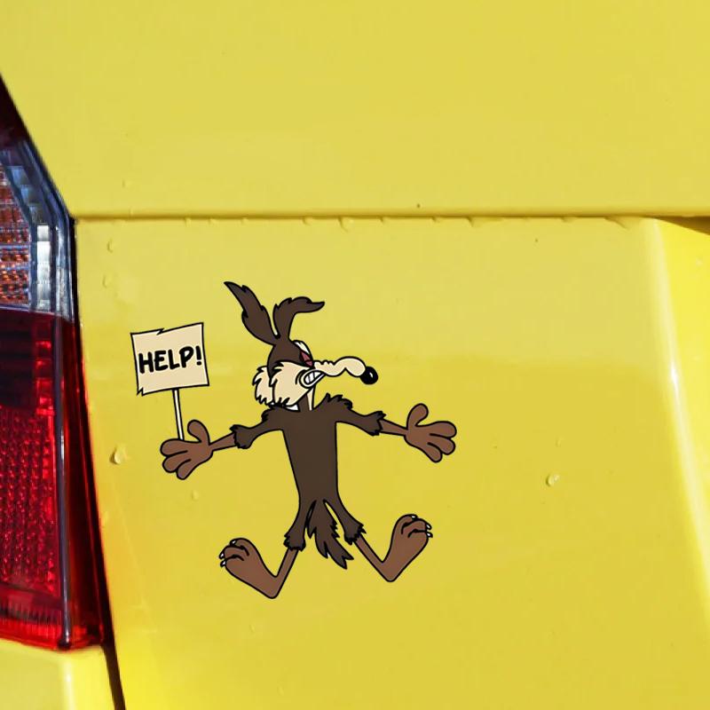 JT179# Wile-E Outlaw Help, Sticker Decal, Road Runner Splat Car Truck Laptop Dent