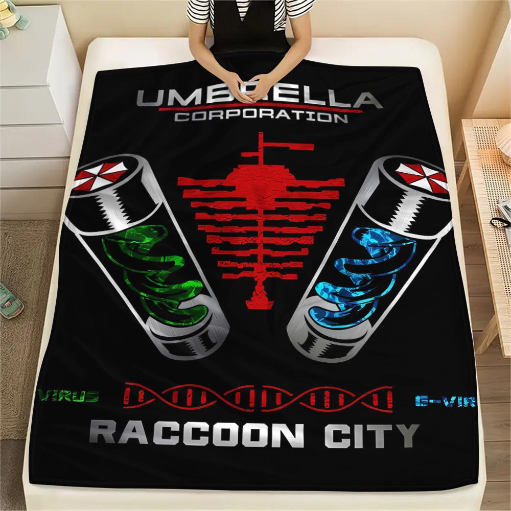 1PC Resident Evil Patterned Flannel Blanket Suitable For All Seasons For Home Decor Warmth And Comfort Gifts Holiday Present