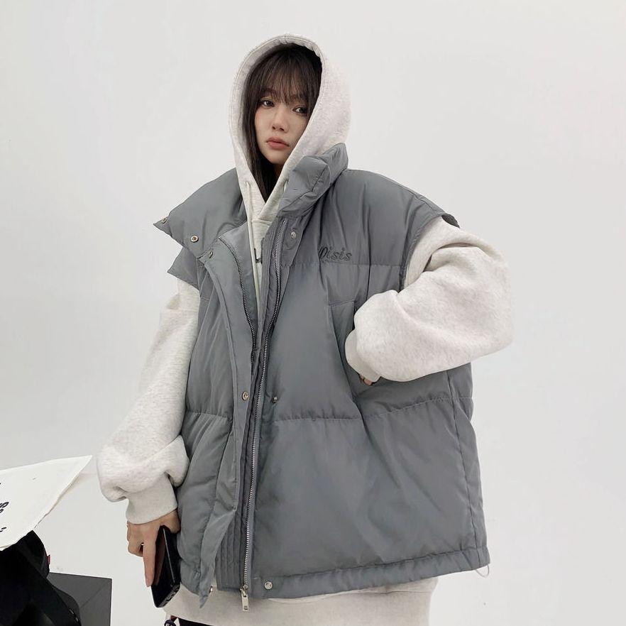 Add Fertilizer To Increase Down Cotton Vest Autumn and Winter Lightweight Loose Sleeveless Vest Waistcoat