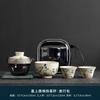 Hand-painted Travel Tea Set Home Car Outdoor Tea Infuser Portable A Pot of Three Cups Teaware Bag Suit Handmade Beauty Gaiwan