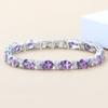 Bow -Knot Fashion Women Wedding Accessories 925 Mark Female Bangle Bracelet Cubic Zirconia 12 -Color Jewelry