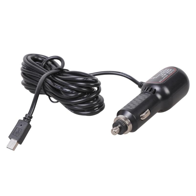 Кабель питания для видеорегистратора, мини-USB кабель для зарядки, автомобильное зарядное устройство 12 В до 5 В с USB-портом, адаптер питания.