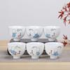 6 шт., синий и белый фарфоровый керамический чайный сервиз в китайском стиле, чашка с ручной росписью, чашки для кофе, вина, принадлежности для напитков
