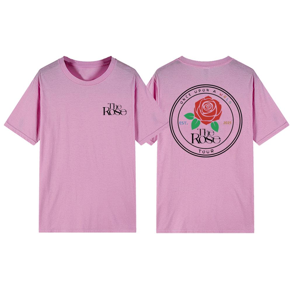 The Rose Once Upon A WRLD Tour T-shirt Cute Concert Tee Korean Rock Shirt Women T-shirts Short Sleeve K-pop Shirt Streetwear Top