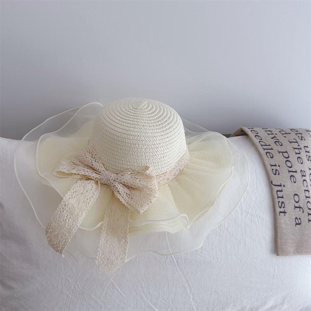 Summer Children's Sun Protection Beach Straw Hat Princess Girl's Vacation Woven Sun Hat