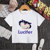 2025 Cinderella Lucifer The Cat Children T-shirt Summer Boy Girl Kids Tee Shirts 100% Cotton Cartoon Anime Children's Clothes Top