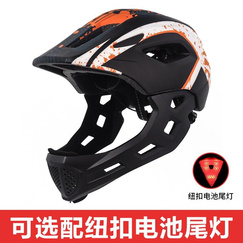 Kids Full Face Helmet Scooter Bike Roller Skating Balance Safety Gear Black Red Blue Green Orange Fluorescent Colors