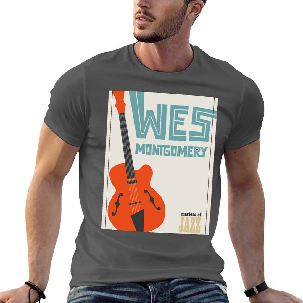 Wes Montgomery Jazz Guitarist Illustration TShirt Casual Fashion Short Sleeve Cotton TShirt