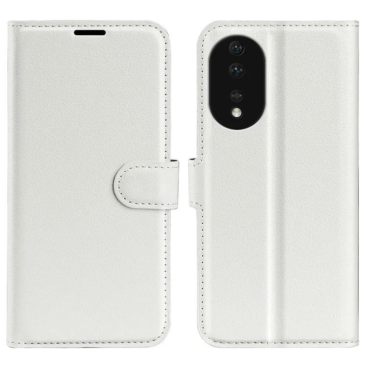 For Honor 80 5G Litchi Texture PU Leather Stand Wallet Phone Cover Full Protection Flip Anti-scratch Phone Case