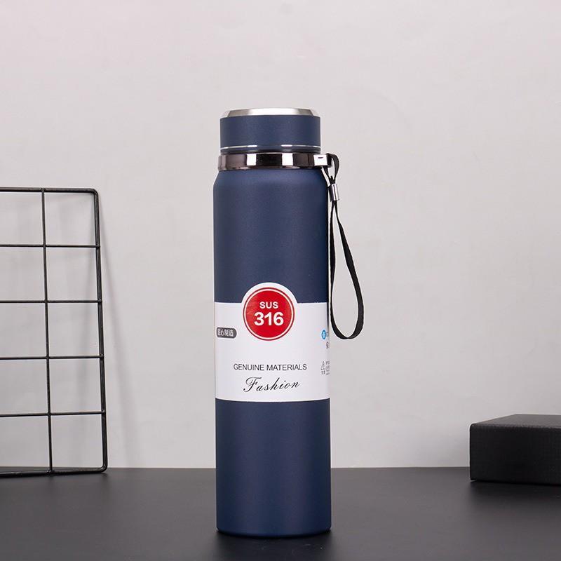 316 Stainless Steel Insulated Travel Water Bottle With Strap 800ml 1000ml Outdoor Hiking Camping Gym Car Use