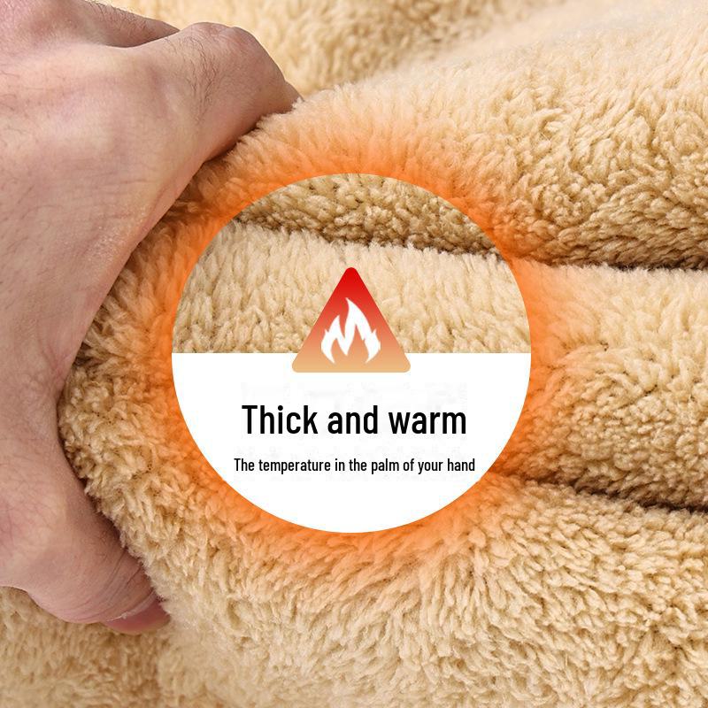 Dad's Cotton Outerwear: Thickened Velvet Trousers for Autumn/Winter - Warm Lambskin Pants for Middle-aged & Elderly.