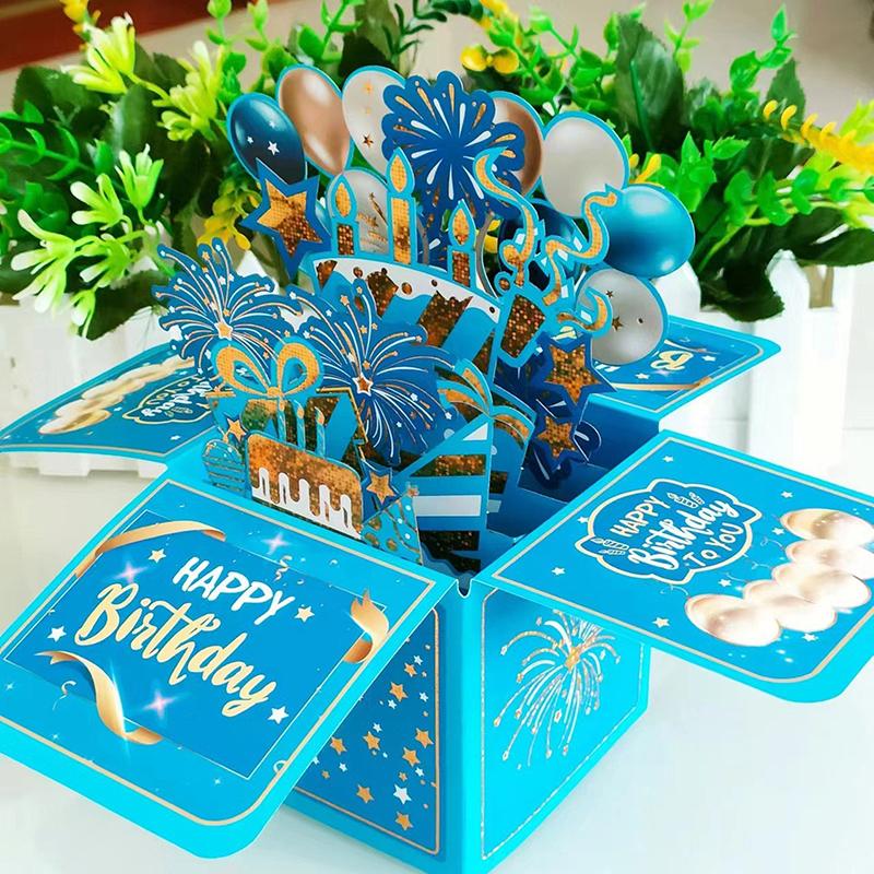 3D Pop Up Happy Birthday Greeting Card Gift Greeting Cards For Birthday With Envelope Blessing Postcard Party Gifts