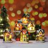 Home Xmas Christmas Village LED House Decorate Lighting Christmas Ornaments Christmas Party