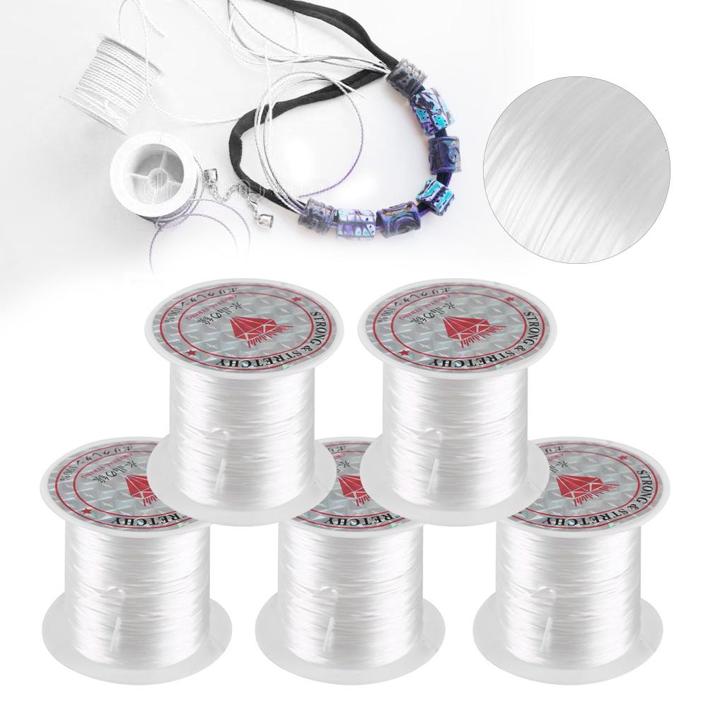 5 рулонов хрустальных бусин, проволока, материал для ювелирных изделий, эластичная нить для ювелирных изделий своими руками (белый)