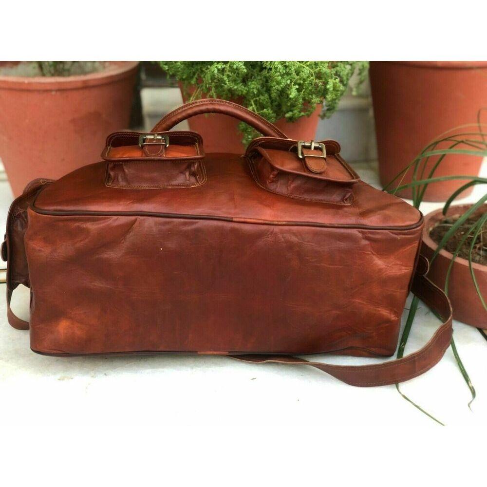 Мужская большая коричневая дорожная новая дорожная сумка из козьей кожи, спортивная сумка для ночных выходных и выходных