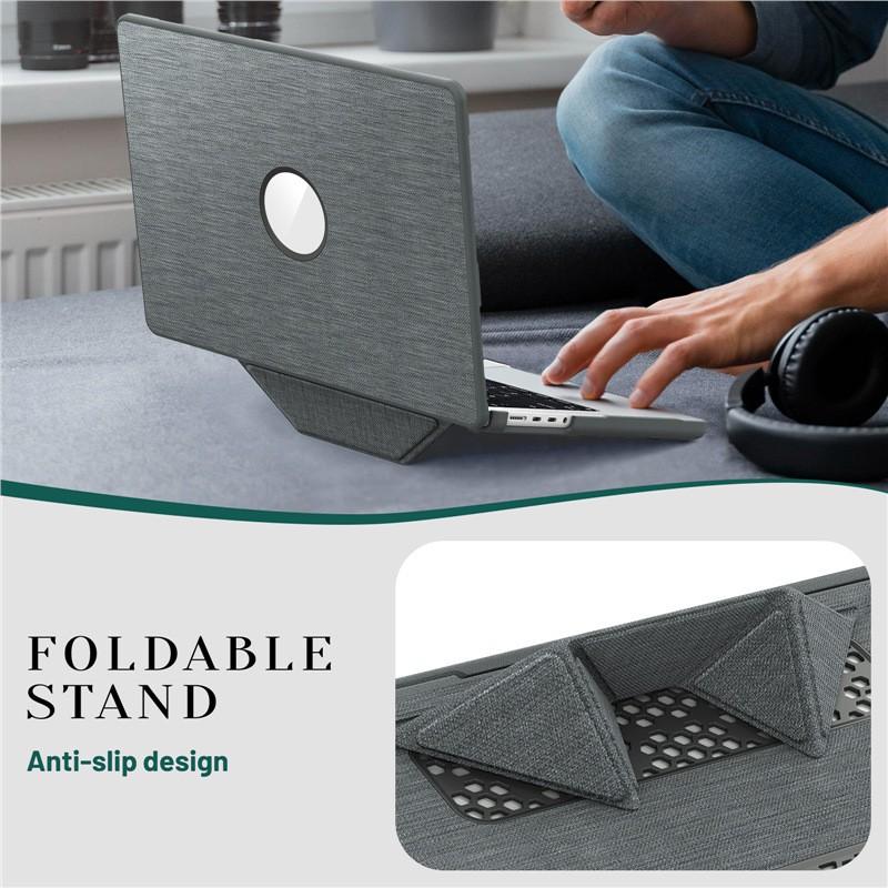 MacBook Pro 14-inch Air 15.3-inch Protective Case With Cooling Stand Anti-Slip PC Shell In Black Blue Gray Purple