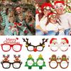 9-Piece Christmas Glasses Set, Santa Claus, Snowman, Snowflake, Tree, Elk Paper Glasses, Fun Party Photo Props for Home Decoration