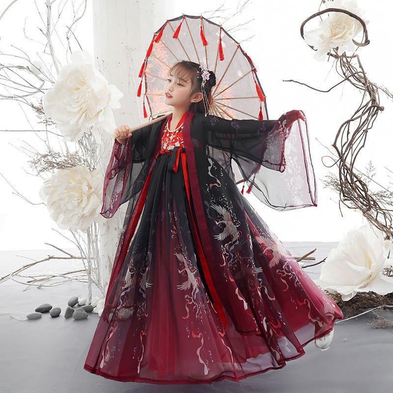 Платье для девочек Ханьфу, платье феи в китайском стиле династии Тан