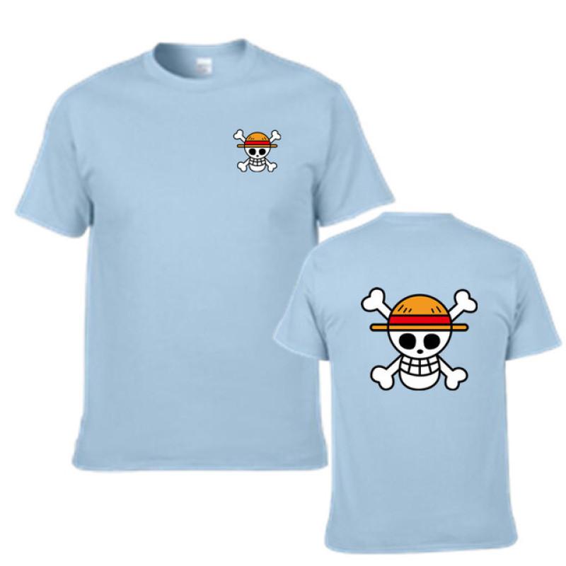 Летний мужской костюм «Король пиратов» с аниме-принтом, костюм для пары, футболка с короткими рукавами, мужской топ с короткими рукавами в стиле хип-хоп
