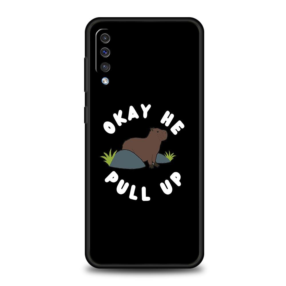Cute Cartoon Capybara Phone Case For Samsung Galaxy A52 A14 A50 A70 A30 A40 A20S A20E A02S A12 A22 A34 A42 A32 5G A54 A04s Cover