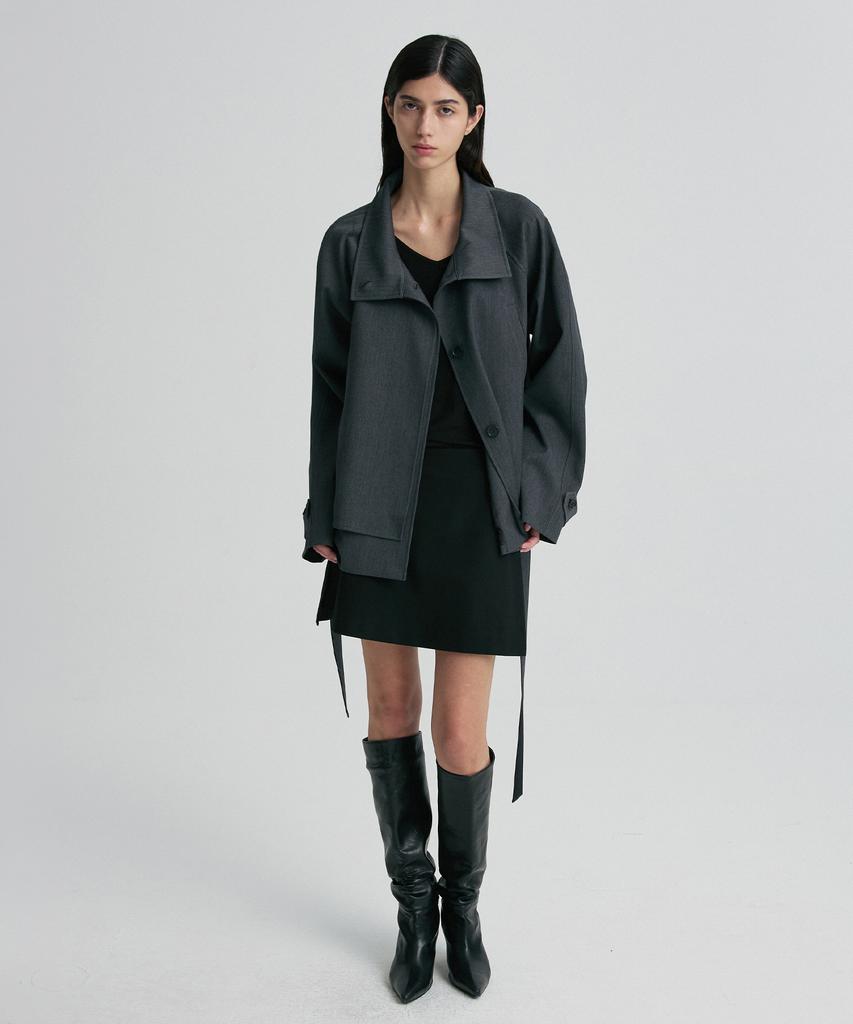 RE RHEE Wool-Silk Blend Trench Coat
