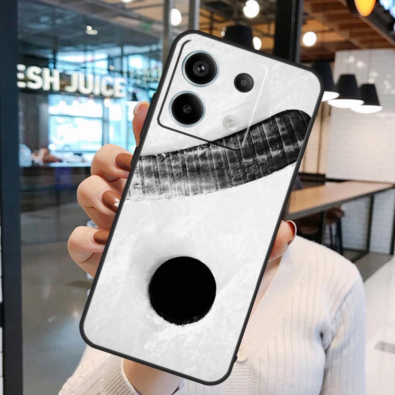Чехол для телефона Xiaomi Redmi Note 11 9 10 12 13 14 15 Pro Plus Redmi 15 15C 10C 12C 13C 14C с рисунком клюшки и шайбы