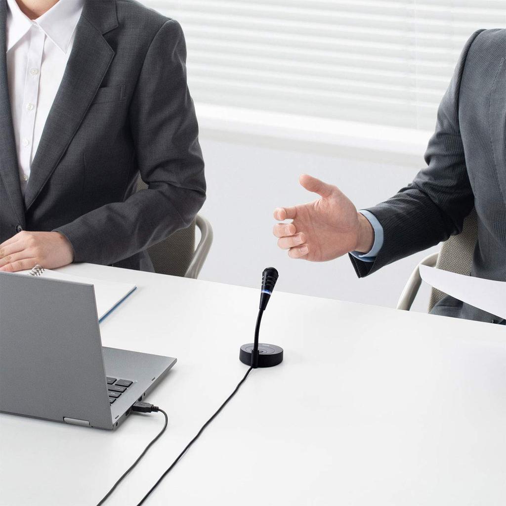 Sanwa Supply USB Microphone Unidirectional Freestanding Stand Type MM-MCU03BK