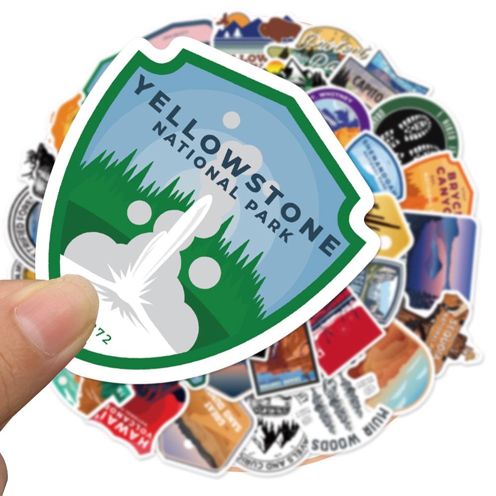 50pcs National Park Landscape Stickers Laptop Bicycle Guitar Skateboard Sticker DIY Graffiti Waterproof Decals