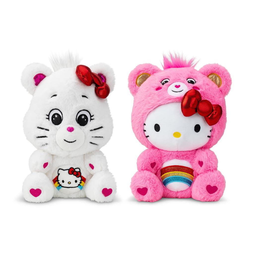 Care Bears Hello Kitty Loves Cheer Bears Collectible Plush Soft and Cuddly 10-Inch 2-Pack - Material!
