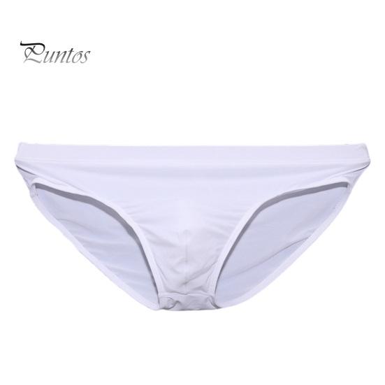 Men Briefs Low-rise Slim Fit High Elasticity Underwear Solid Color Ice Silk Transparent Panties Summer Ultra-thin Underwear