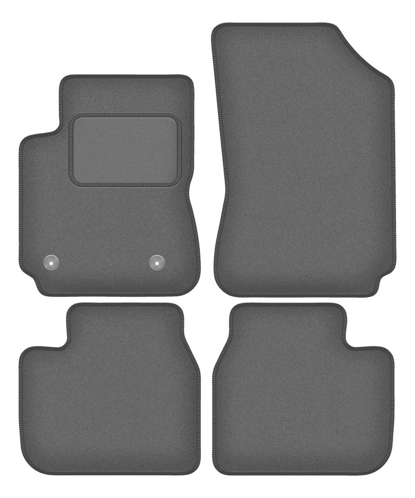 Velour graphite car mats for: Citroen C4 Cactus II crossover (2018-)