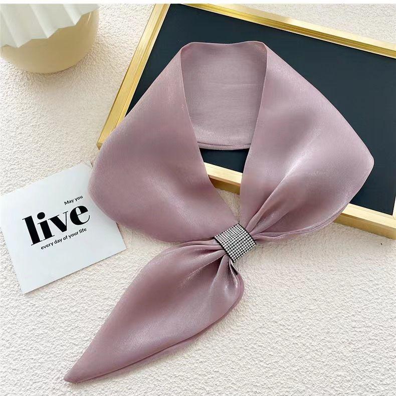 Модный женский шарф на весну и лето, маленькая шелковая сумка с ручкой, головной платок с лентами, маленькие узкие шарфы, шарфы