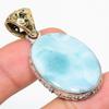 Подвеска из стерлингового серебра 925 пробы с драгоценным камнем Natural Republic Larimar 2 дюйма E9M80
