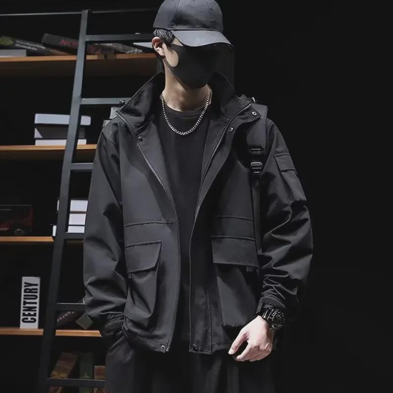 Мужская водонепроницаемая ветрозащитная куртка для альпинизма с капюшоном - осень, однослойная, функциональная, повседневная одежда для активного отдыха