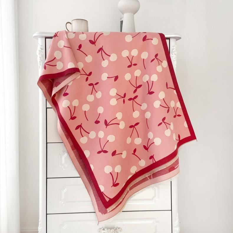 2024 Autumn/Winter New Color Blocked Imitation Cashmere Women'S Tassel Shawl Thickened Warm Double Sided Jacquard Wool Scarf