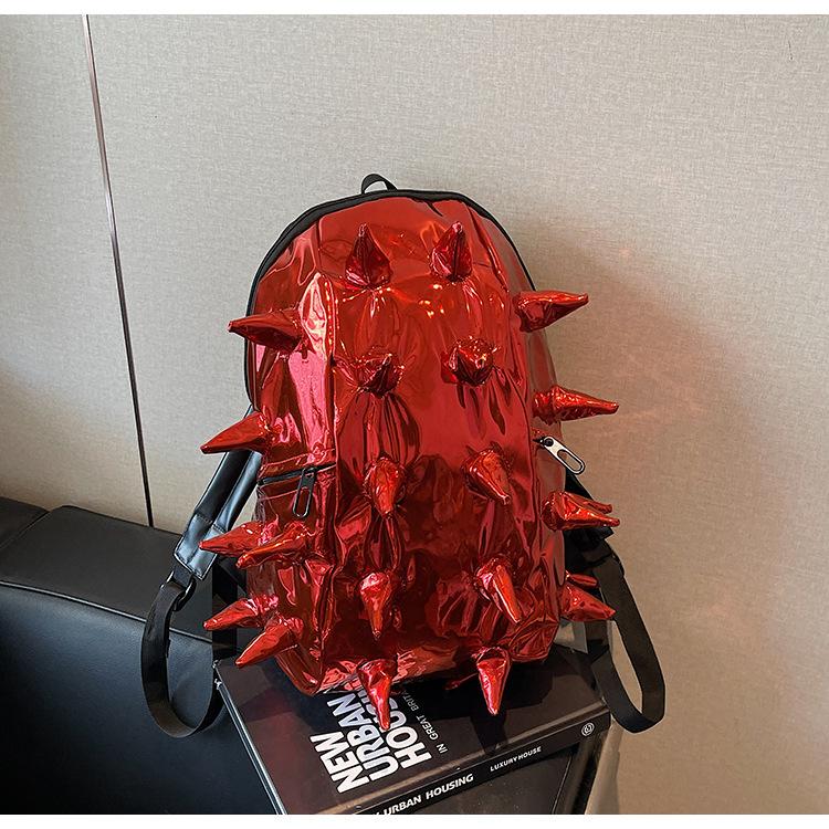 Школьный рюкзак модный дизайн с шипами рюкзак модный крутой личность глянцевый трехмерный еж жареная улица студенческий рюкзак