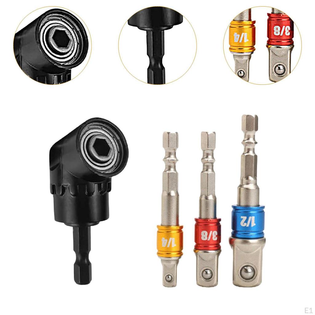 Набор шестигранных адаптеров для электрических отверток с шестигранным хвостовиком 1/4", 3/8", 1/2" для электропривода