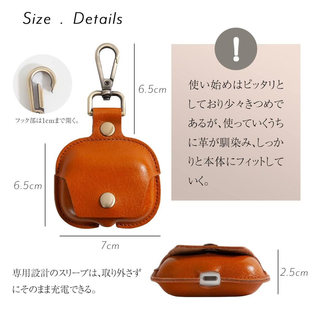 Совместимый с AirPods чехол Совместимый с Pro 2019 1-го поколения и 2022 2-го поколения Чехол-рукав Натуральная кожа Итальянская кожа Мужской Женский Черный