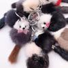 Decor Women Fur Ball Backpack Pom Accessories Car Keyring Keychain Key Chains Mink Fur Key Ring