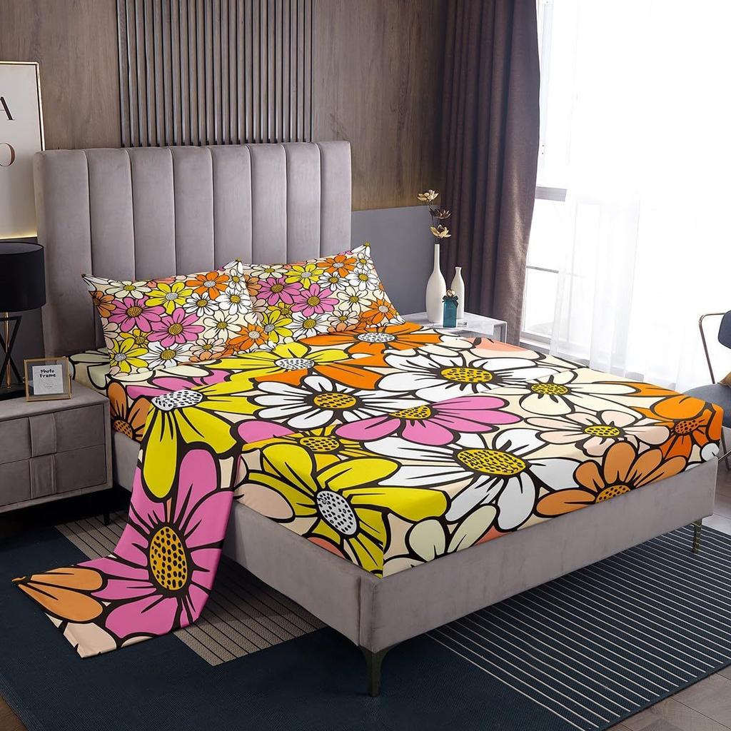 Bohemian Pattern Bed Hat Four-Piece Bedding Set Bedroom Dormitory Bedding Decoration