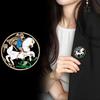 Enamel Knight Horse Brooch Retro Knight Riding White Horse Brooch Pin Vintage Lapel Pin Dress Costume Accessory for Coat Hat Men Women