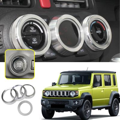 Накладка на регулятор кондиционера Temiry Jimny Новые детали интерьера Jimny Кольцо кнопки запуска двигателя из алюминиевого сплава Детали для тюнинга Jimny Sierra Накладка на регулятор Jimny jb64