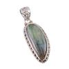 Natural Labradorite Gemstone 925 Solid Sterling Silver Gift Pendant 1.75" k5F19