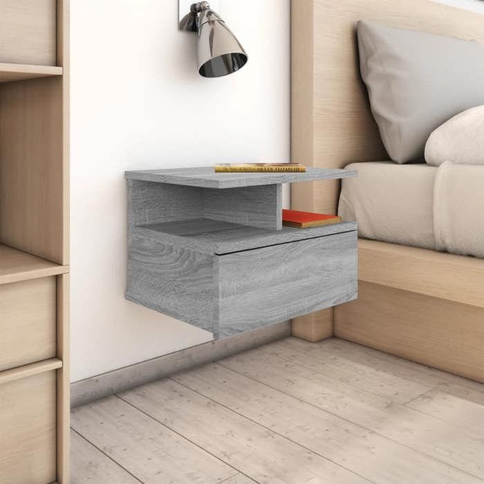 Maison Exclusive - Tables de chevet flottantes 2 pcs Sonoma gris 40x31x27 cm