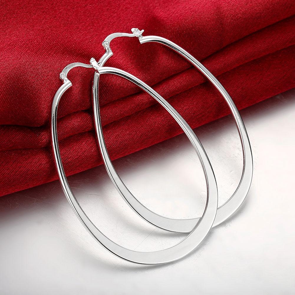 Серьги-кольца из стерлингового серебра 925 пробы, гладкие, круглые, модные, свадебные украшения
