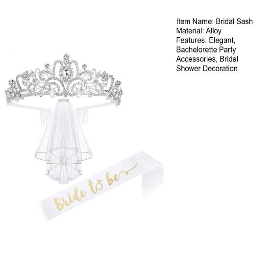Набор аксессуаров для девичника: стразовая корона, лента «Невеста», фата, украшение для свадебного душа для вечеринки в ночь перед свадьбой